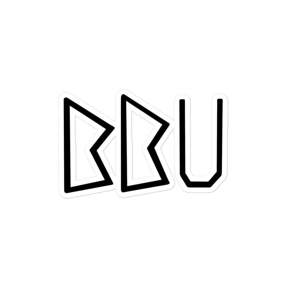 Bold BBU sticker featuring the logo design, perfect for Bridger Bowl University enthusiast.